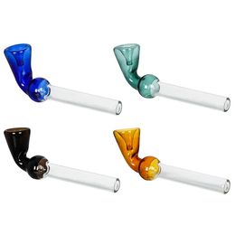 Nouveau tuyau de brûleur à mazout en verre 112mm de longueur épais Pyrex coloré tabac brûleurs d'herbes sèches Tube accessoires pour fumer