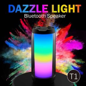 Nouveaux haut-parleurs Bluetooth Pulsating PLUSE4 en verre avec sept lumières colorées brillent sans fil Bluetooth 5.0 MINI haut-parleur subwoofer