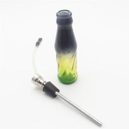 Nuevo Tubo de agua de vidrio Graffiti o color transparente Juego completo 1 manguera Cachimbas Fácil de limpiar jarrón shisha