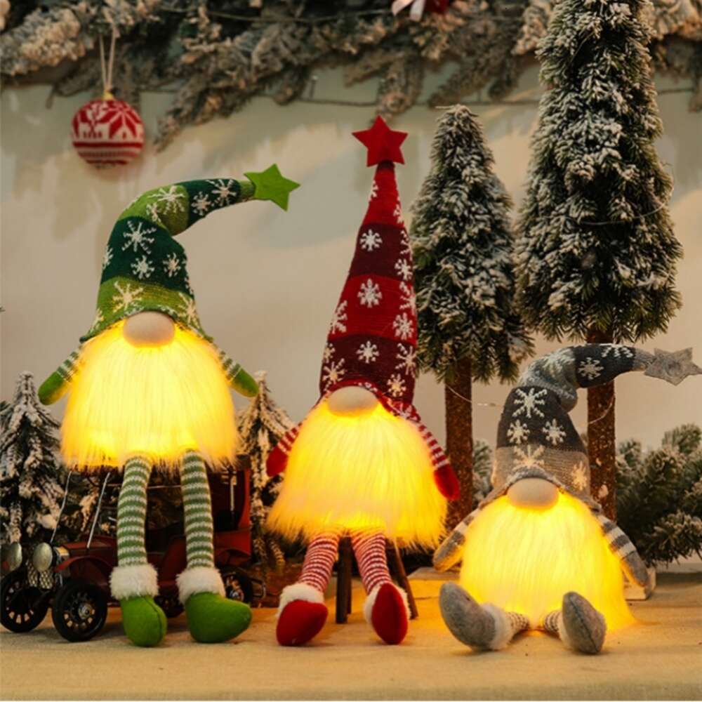 Nowy gnome bez twarzy Doll Light Light Wesołych Świąt Dekoracje na domowe ozdoby świąteczne świąteczny prezent na Navidad Nowy rok