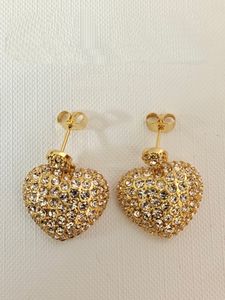 Nouveau pendentif boule d'or et amour clous d'oreilles diamants complets femmes plaqué or 18 carats boucle d'oreille bijoux de luxe SETS-01