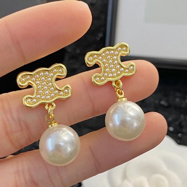 Nouveau pendentif boule d'or et amour clous d'oreilles diamants complets femmes plaqué or 18 carats boucle d'oreille bijoux de luxe XCT544