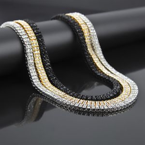 Nouveau or Bling diamant chaîne de tennis collier pour hommes pleine glace personnalisé Hip Hop glacé longues chaînes ras du cou rappeur bijoux cadeaux f246v