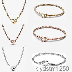 Nouveau bracelet en or coeur boucle collier pour femmes mode luxe fête cadeau bricolage fit bracelets pandora colliers de haute qualité avec boîte ye4