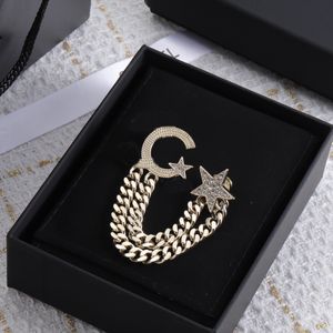 Nieuwe Gouden Ketting Broche Pins Broches Ontwerp Luxe Broche Voor Wilde Kerstcadeau Broches Accessoires Supply