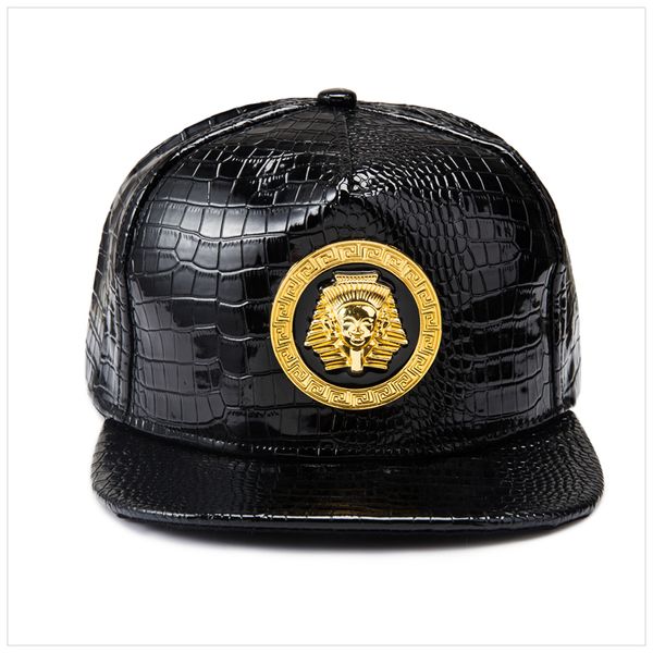 Casquette de Baseball en cuir PU pour hommes et femmes, chapeau à rabat plat, Style Punk Hip Hop, Cool Boy, à la mode, pharaon égyptien