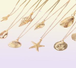 Nuevo collar de colgante de estrellas de mar de la moda de oro para mujeres collares de gargantilla de cáscara bohemio colgantes de océano femenino 5618835