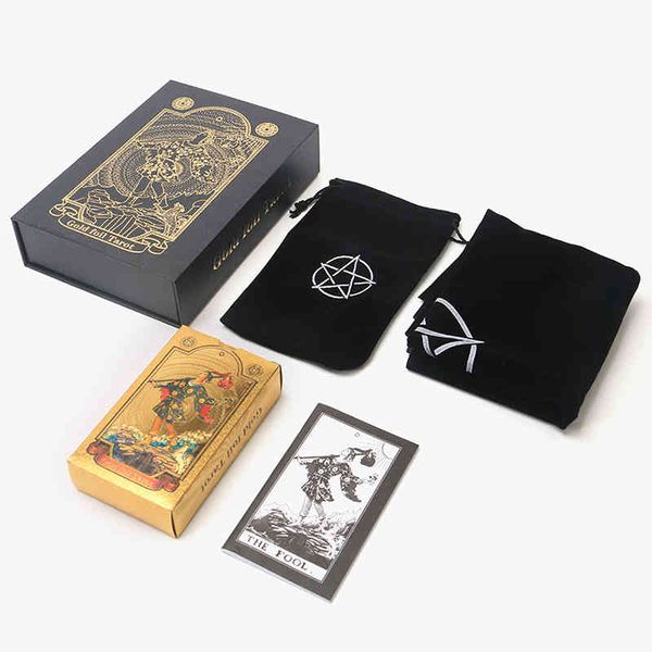 Nouveau Gol Foot Tarot Gold Foil Witttaro Oracles Carte de vente directe Cartes de vente Black Friday