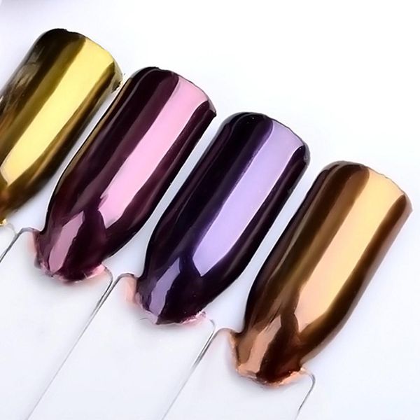 New Gold Mirror Poudre Effet Shimmer Nail Glitter Brillant Rose Violet Miroir Chrome Poudre Poudre Ongles Art Pigment 2g DIY Manucure