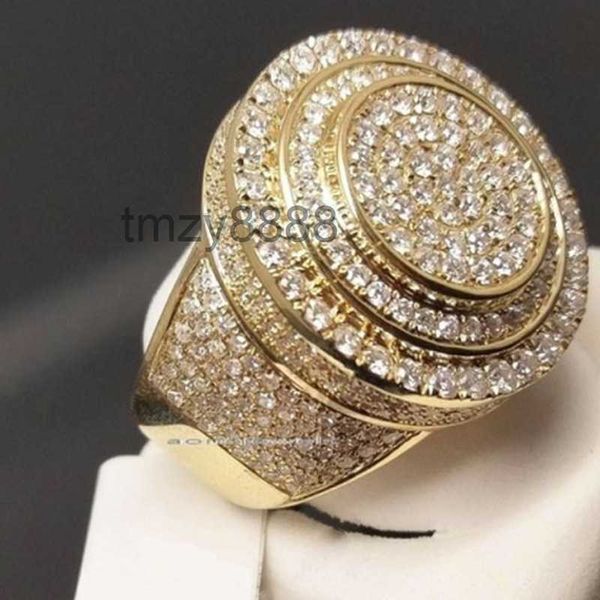 Bague en diamant plaqué or pour hommes, bagues d'affaires à la mode, bijoux de main de fiançailles, vente en gros, 3FYS, nouvelle collection