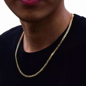 Nuevo oro plata Miami cadena de eslabones cubanos para hombre collares Hip Hop cadena de oro collares joyería b1WM #