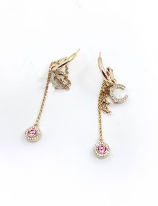 Nouvelle boucle d'oreille en or lettre C Logo marque femme boucle d'oreille concepteur de luxe ccity bijoux cristal perle boucles d'oreilles cerceau