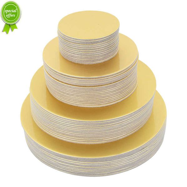 Nouveau plateau à gâteau rond doré, cercle de base en carton, diamètre 10 16 22 26 cm, parfait pour la décoration de gâteaux, plateau à desserts, cupcakes, outils à gâteaux