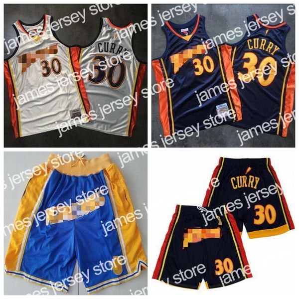 New Golden State's Warriors's Throwback Stephen Curry 30 Basketball Jerseys Mitchell Ness Dense 2009-10 Retro Silk Sets shorts