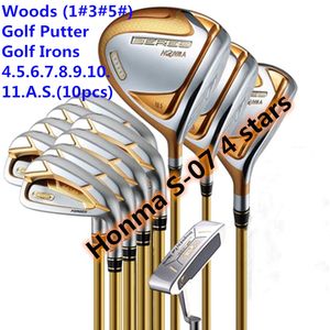 Nuevo Club de Golf HONMA S-07 palos completos de Golf de 4 estrellas conductor de eje de grafito + madera de calle + hierros + putter y cubierta de cabeza