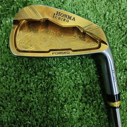 Nieuwe Golf Irons Ichiro Honma Hollow Golden Hollowed Out Golf Irons Golden 7pcs 456789psteel of Graphite GolfClubs