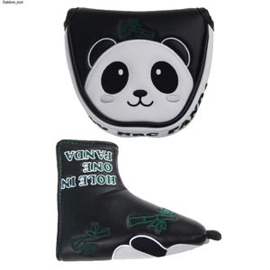 Nouveau Couverture de Putter de Golf en cuir PU tête étanche dessin animé Panda en forme de L accessoires