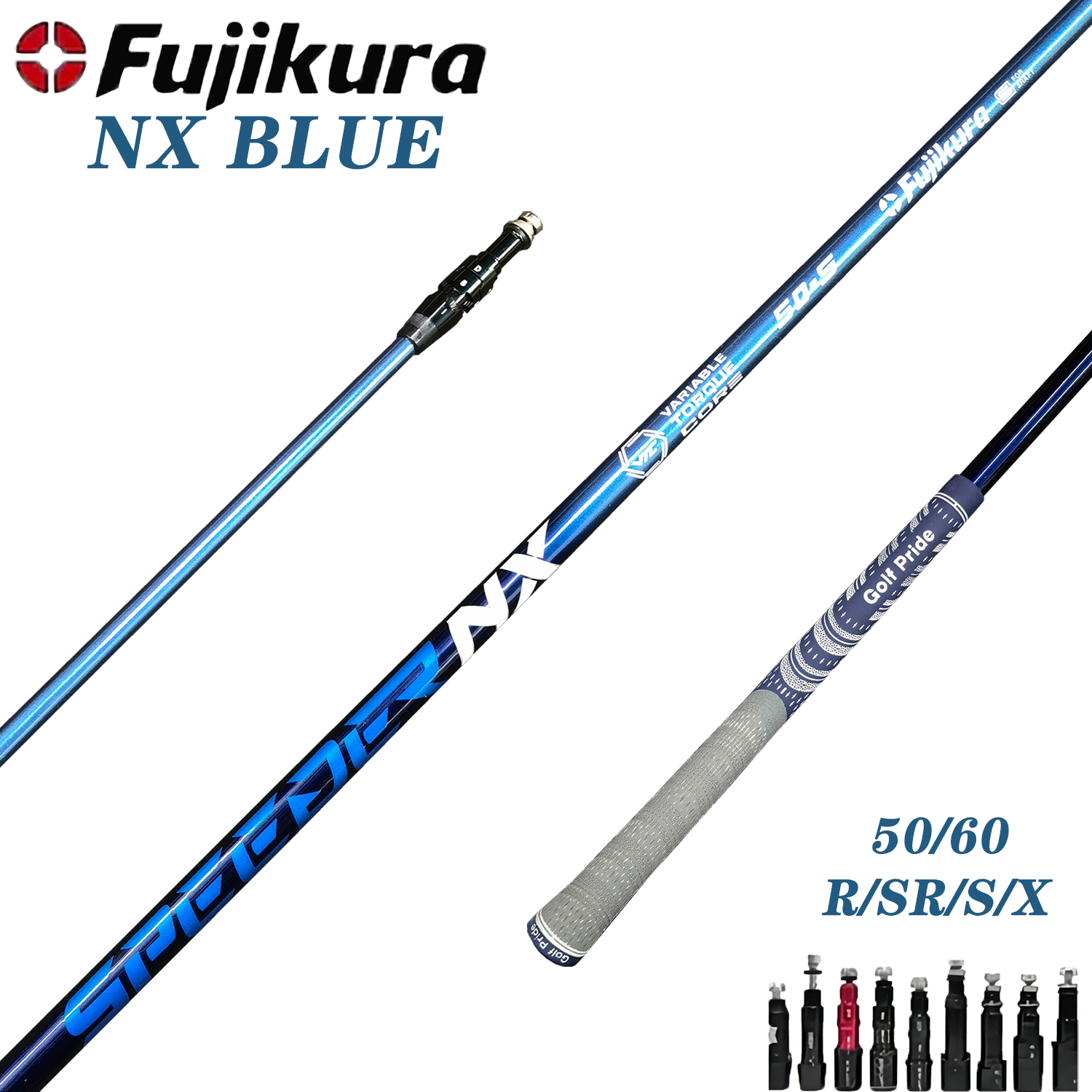 Eje de golf personalizable - Fujikura SPEEDER NX 50/60 Azul, Ejes de palo - Punta 0.335 - Opciones flexibles S, R, X - Empuñadura de manga de montaje gratuito