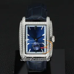NIEUW Gondolo 5124 5124G-011 Bluedial Asian 2813 Automatische heren Watch stalen kast diamant ring blauwe lederen band 35 mm heren horloges twpp timeZoneWatch Z06