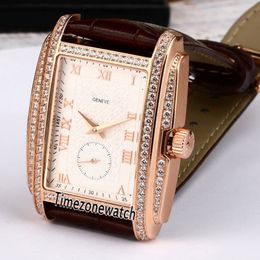 NIEUW Gondolo 5124J-001 Rose Gold Case Diamant Bezel White Dial Automatic Mens Watch Bruin lederen Riem Sportheren Horloges TimeZoneWat 241m