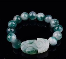 Nouvelle bonne chance bijoux pixiu vert jade perle de bouddha