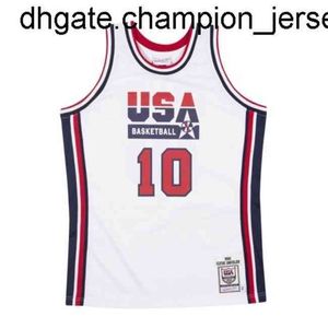 Nouveaux marchandises pas cher USA Basketball Clyde Drexler Wht 1992 Dream Team Top Jersey gilet cousé les maillots de basket-ball de basket-ball