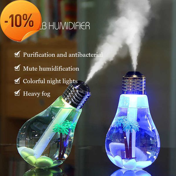 Nuevo difusor de humidificador de aire GOONE USB 400ml bombilla creativa aceites esenciales para fabricante de niebla con difusor de aroma de luz nocturna para el hogar