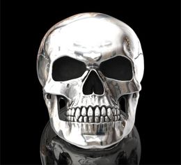 NOUVEAU Gothic High Detail 316L en acier inoxydable brillant Skull Ring Men039 Punk Party Bijoux Taille 6134211716