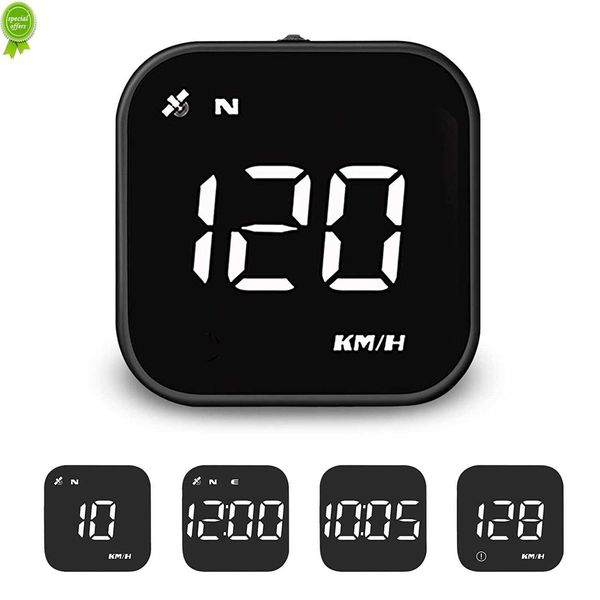 Nouveau GPS HUD voiture tête haute support d'affichage 2.5 pouces support d'écran LED horloge boussole compteur de vitesse KMH alarme de survitesse ordinateur de bord