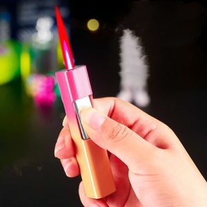 Nouveau gradient Metallic Shell Torche plus léger Mini Flame rouge à jet éolien sans gaz sans gaz plus léger