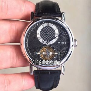 Nieuwe Grandes Compliciations 307BA 12 9V6 Steel Case Black Dial Tourbillon Automatic Mens Watch 5 Styles Sports Watches Hoge kwaliteit240c