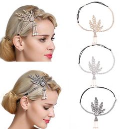 Nieuwe Great Gatsby hoofdband hoed 1920039s haarkap zilver ivoor Daisy Vintage Flapper Great Gatsby Flapper kostuum jurk Accessori9551126