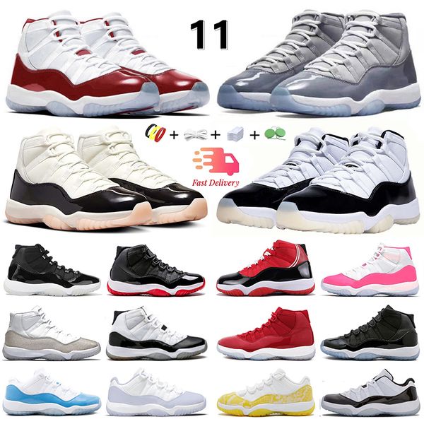 Chaussures de basket-ball designer High Cherry Cool Grey Bred Gratitude Black Pink Midnight Navy Gym rouge Athletic Low Sneakers Men Femmes Sports Trainers