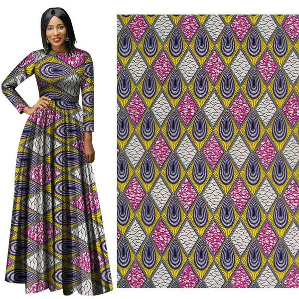 Nueva calidad garantizada, telas africanas auténticas, tela de cera nueva Real, ropa africana de cera Real, tela de algodón de 6 yardas lor2682