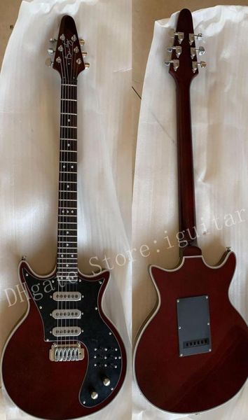 Nouvelle guilde BM01 Brian May Signature Brown Red Guitar Black Pickguard 3 micros Tremolo Bridge 24 frettes Dots Inlays personnalisé Factory O9815179