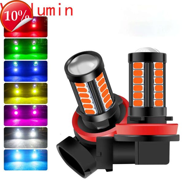 Nuevo H11 H8 H4 H7 9005 9006 bombillas LED de luz antiniebla luces antiniebla de conducción DRL para coche extremadamente brillantes 5730 33SMD 12V Blanco/ámbar/rojo/azul/rosa