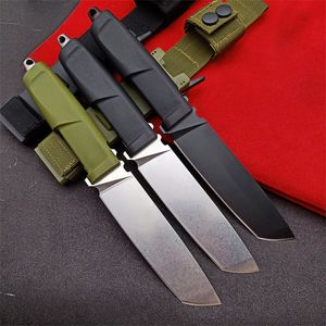 Nouveau H1215 ER Couteau droit de survie N690 Stone Wash Tanto Point Blade Full Tang TPV Forprene Poignée Couteaux à lame fixe avec Kydex