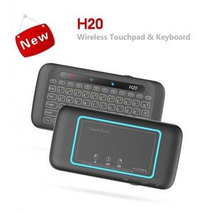 Nuevo H20 2,4G Mini teclado inalámbrico con retroiluminación, mando a distancia con panel táctil para ordenador portátil X96 Mini TV Box Android Tablet PC