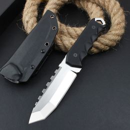 Nouveau H2321 Strong Survival Straight Knife VG10 Satin Tanto Blade Full Tang G10 Handle Outdoor Camping Fixed Blade Couteaux avec Kydex