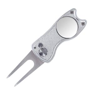 Nieuwe H9241 Golf Divot Tool Repair Tools Roestvrij staal opvouwbare magnetische golfknopgereedschap 10 kleuren