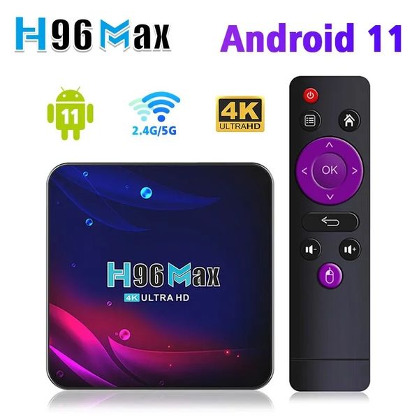 Nouveau H96 Max android tv box 11.0 RK3318 2GB/4GB 16GB/32GB/64GB double Wifi 2.4G 5G décodeur 4K lecteur multimédia Smart TV box offre livraison directe