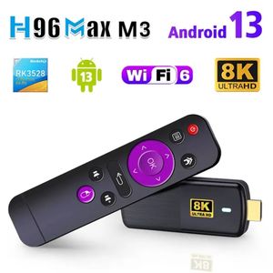 Nouveau H96 Max M3 TV Stick Android 13 Smart TV Box WiFi6 HD 8K commande vocale RK3528 décodeur lecteur multimédia Dongle