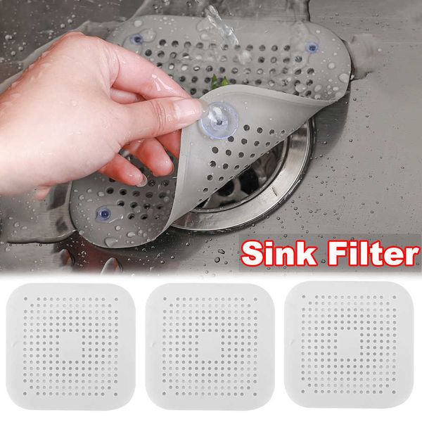 Nouveau évier de cheveux filtre en silicone anti-blogage de cuisine Évier de vidange filtrage du sol de drainage de plancher couvre les accessoires de salle de bain ménagers