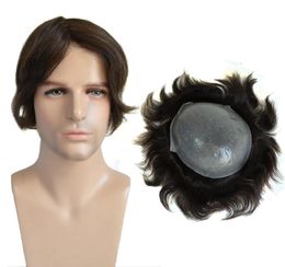 Nouveau système de cheveux avec des morceaux de cheveux pour hommes, toupet à base de peau fine, différentes couleurs 6510433