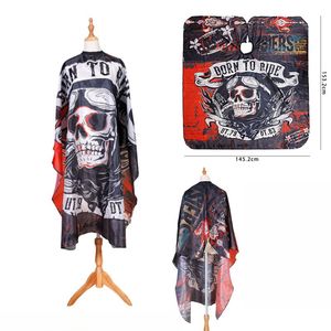 New Haircut Hairdresser Barber Cloth Skull Pattern Apron Polyester Cape Hair Style Design Supplies Salon Barber Dress Barber