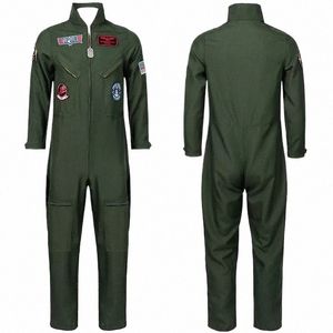 Nieuwe Halen Top Gun Pilot Uniform Bar Party Sport Meeting Groep Prestaties Stadiumkostuum Halen Kostuums voor Man R4Ha #