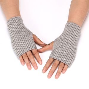 Nouveaux gants courts demi-doigt pour femmes automne hiver gants chauds en laine sans doigts gants de poignet épais mitaines chauffantes