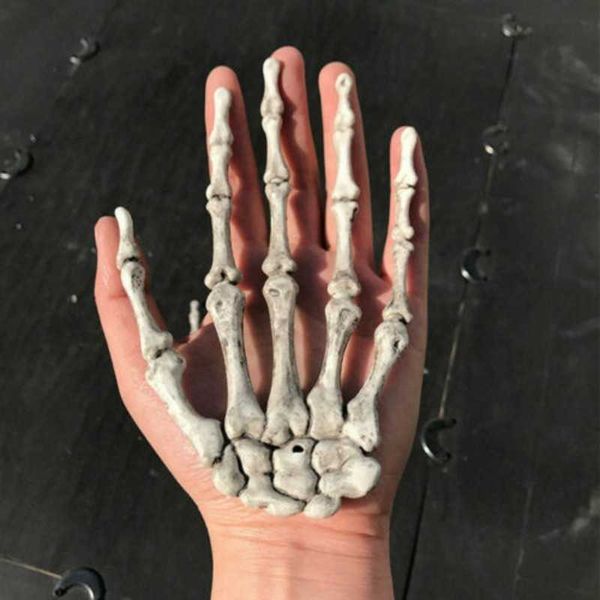 Nouveau Halloween décoration squelette mains réaliste grandeur nature en plastique faux humain main os fantôme maison pièce secrète effrayant accessoires