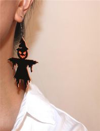 Nouveaux boucles d'oreilles d'époumle de démon d'Halloween pour femmes acryliques noirs à la citrouille à la citrouille boucles bijoux à la mode accessoires 4347657