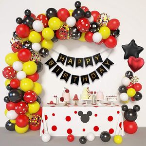 Fournitures de fête de noël dessin animé souris ballon chaîne arc guirlande thème fête d'anniversaire décoration